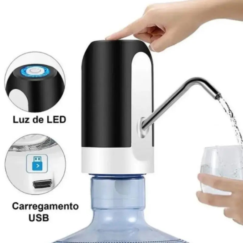 Bomba Elétrica Universal com Carregamento USB – Digital para Galão e Garrafão de Água