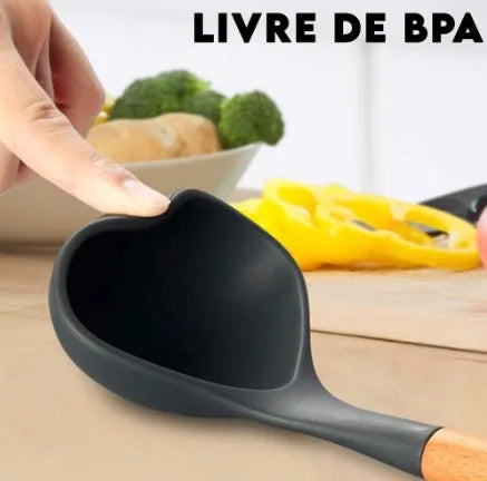 Kit de Utensílios de Cozinha em Silicone - 12 Peças, Antiferrugem e Livre de BPA