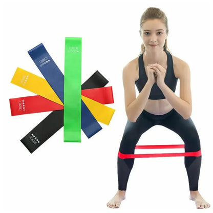 Kit de 5 Mini Faixas Elásticas para Exercício - Treinamento Funcional e Mobilidade em Casa