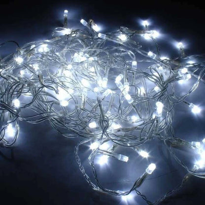 Luzes Noturnas com 100 LEDs e Controle Remoto - 10 Metros - 8 Funções de Pisca