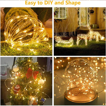 Luzes LED String para Decoração – 8 Modos, USB, Natal, Casamento, Jardim, 3m