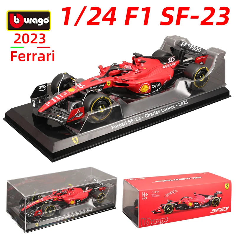 Miniatura Ferrari SF23 2023 F1 1:24 -  Pilotos Leclerc e Sainz