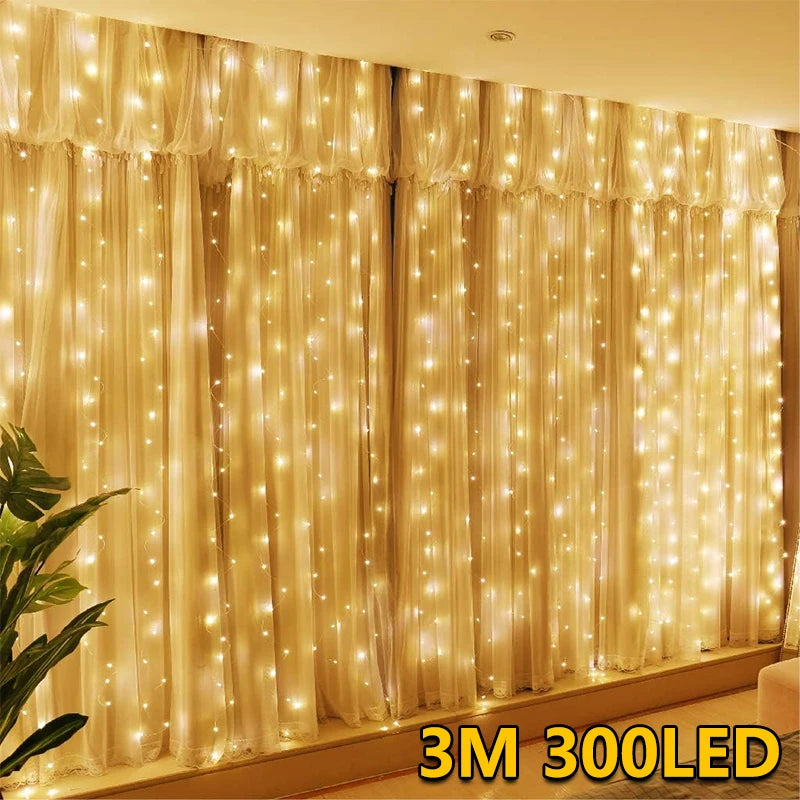 Luzes LED String para Decoração – 8 Modos, USB, Natal, Casamento, Jardim, 3m