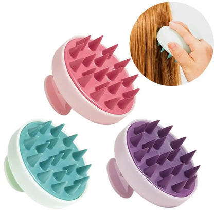 Escova de Silicone para Massagem Capilar e Lavagem de Cabelos