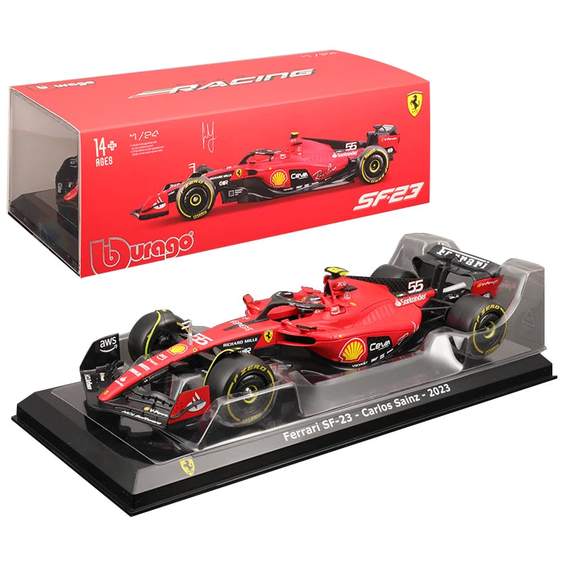 Miniatura Ferrari SF23 2023 F1 1:24 -  Pilotos Leclerc e Sainz