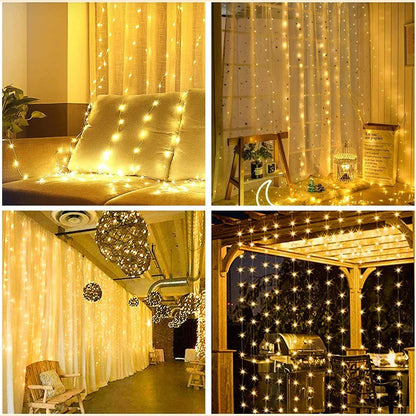 Luzes LED String para Decoração – 8 Modos, USB, Natal, Casamento, Jardim, 3m