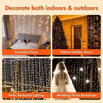 Luzes LED String para Decoração – 8 Modos, USB, Natal, Casamento, Jardim, 3m